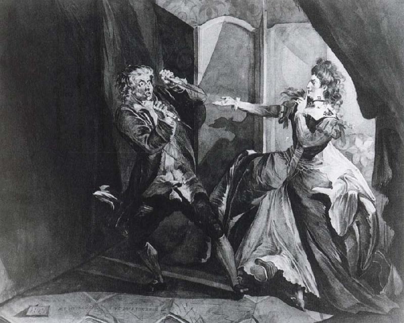 Henry Fuseli David Garrick and Hannah Pritchard as Macbeth and Lady Macbeth after the Murder of Duncan Norge oil painting art